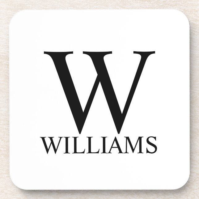 Posavasos Bebida personalizada clásica con monograma y nombr (Frente)