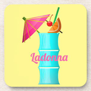 Posavasos Bebida tropical colorida cóctel hawaiano de verano