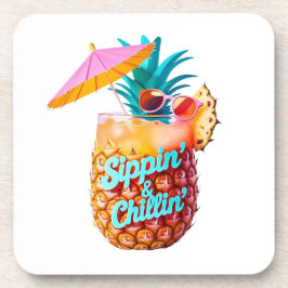 Posavasos Bebida tropical en vivo "Sippin’ & Chillin’"