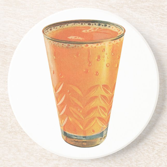 Posavasos Bebidas de época, desayuno de zumo de Naranja (Frente)