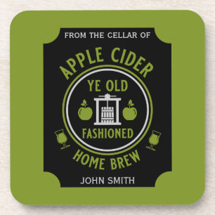 Posavasos Bebidas personalizadas rusticas de sidra de manzan