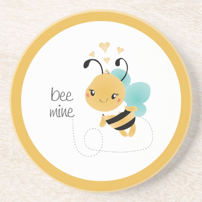 Posavasos Bee Mine Bumblebee Amarillo Negro (Frente)