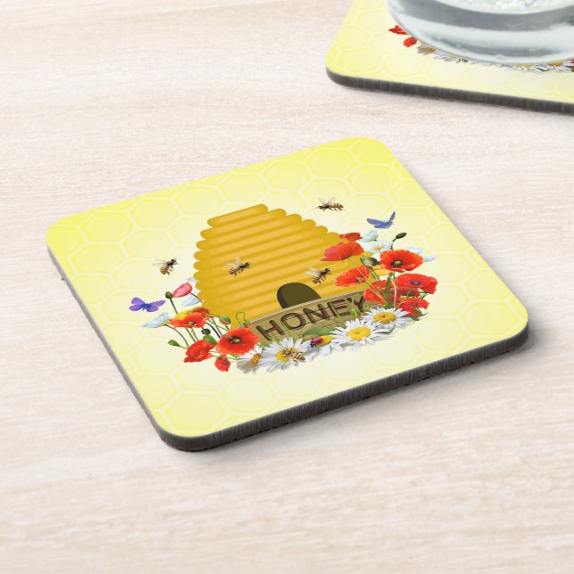 Posavasos Beehive de miel, apicultores, (Lado Izquierdo)