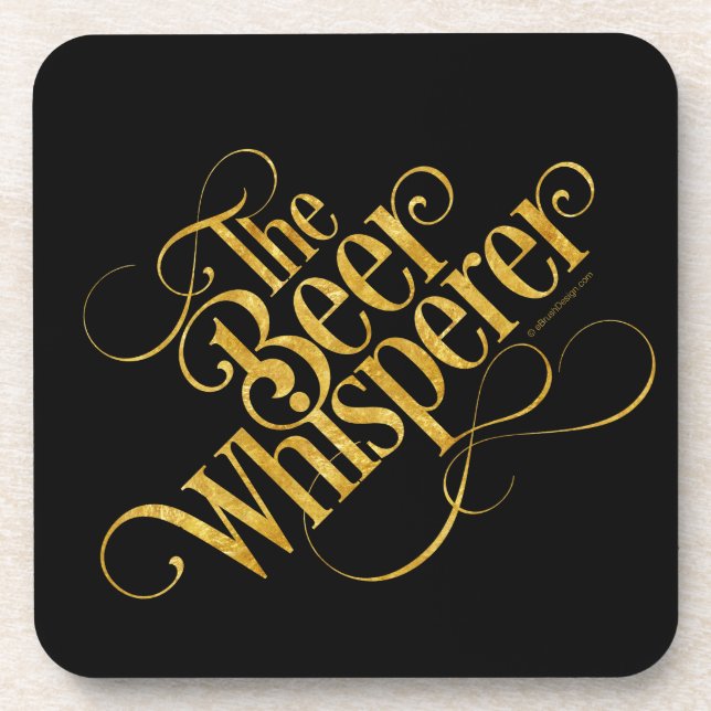 Posavasos Beer Whisperer (oro) Beber de montaña rusa (Frente)