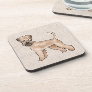 Posavasos Beige de perro adorno de trigo fresco irlandés