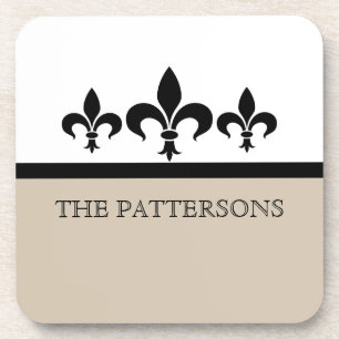 Posavasos Beige Swanky Fleur De Lis Coaster Set