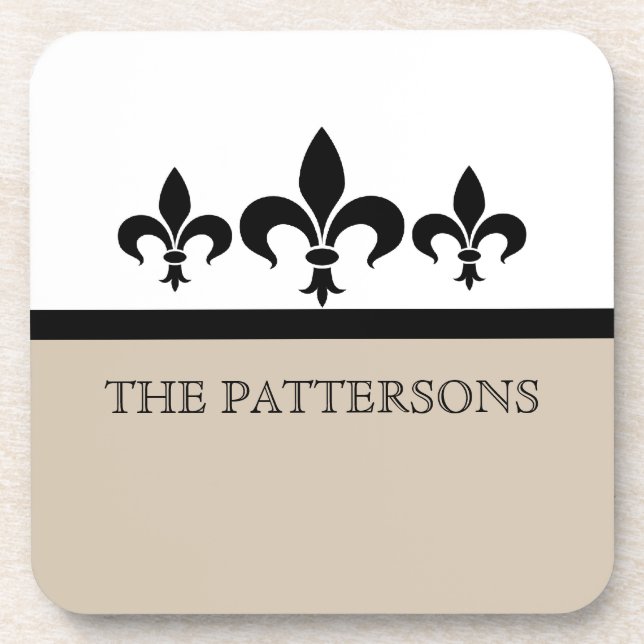 Posavasos Beige Swanky Fleur De Lis Coaster Set (Frente)