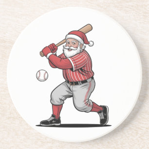 Posavasos Béisbol navideño en el deporte de Santa Claus