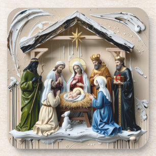 Posavasos belén pesebre árbol magos