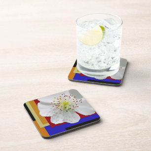 Posavasos Bella Artes de blossom de primavera blanca geométr