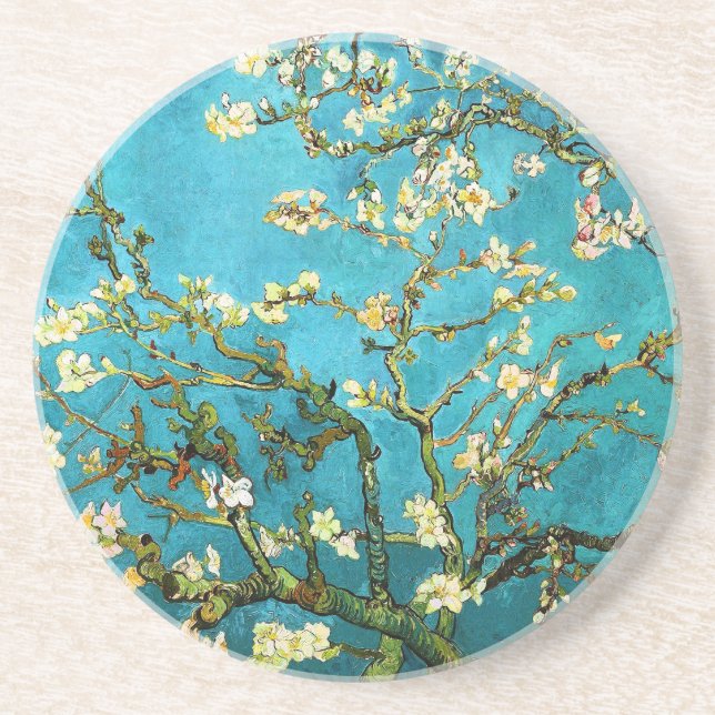 Posavasos Bella Artes de Van Gogh, un árbol de almendras bri (Frente)