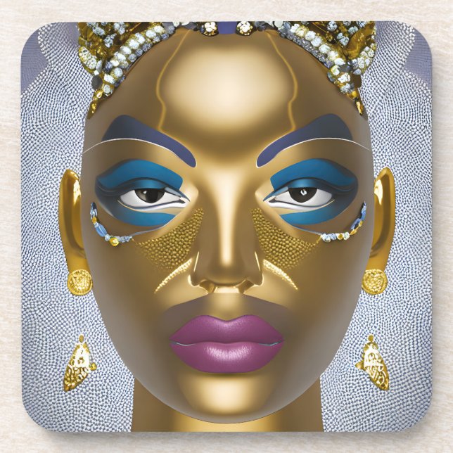 Posavasos Belleza africana sofisticada: Mes de la Historia N (Frente)