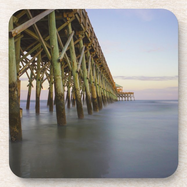 Posavasos Belleza de Folly Beach Pier (Frente)