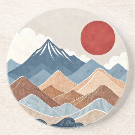 Posavasos Belleza del atardecer en montañas