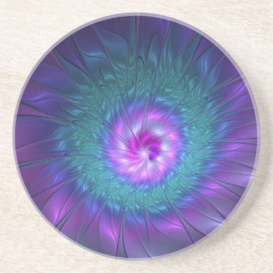 Posavasos Belleza floral abstracta arte fractal colorido Flo