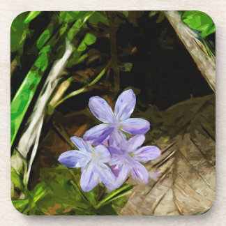 Posavasos Belleza primaveral, abstrato de la flor violeta