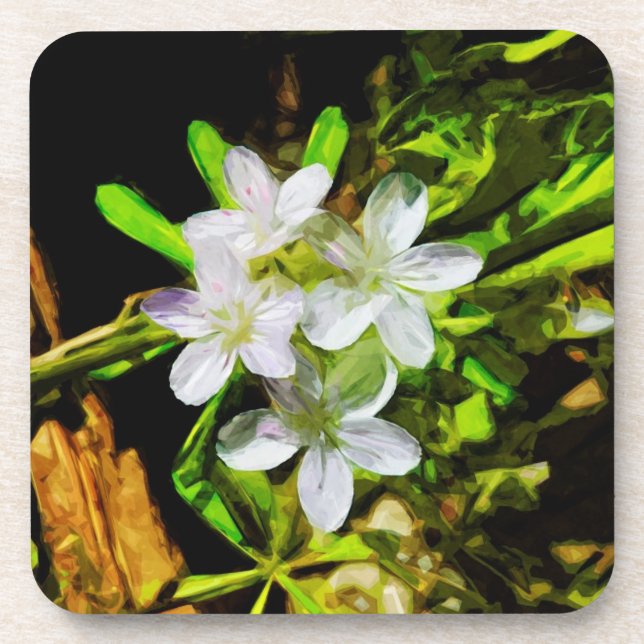 Posavasos Belleza primaveral, abstrato de la flor violeta (Frente)