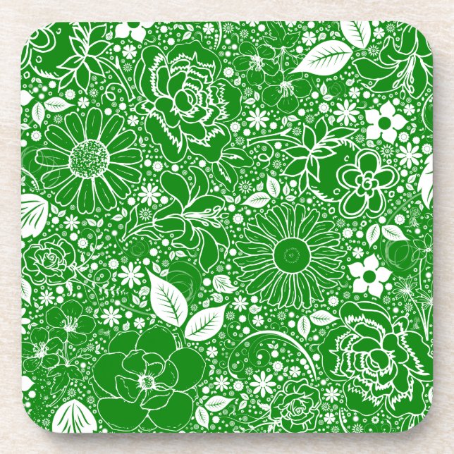 Posavasos Bellezas botánicas verdes (Frente)