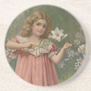 Posavasos Bellezas de Pascua, ilustración vintage, 1898