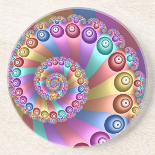 Posavasos Bellos colores arcoiris resumen arte fractal
