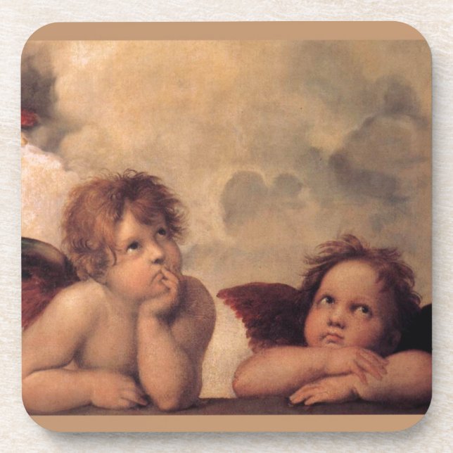 Posavasos Bendición de la fe de Raphael de la fe del ángel (Frente)
