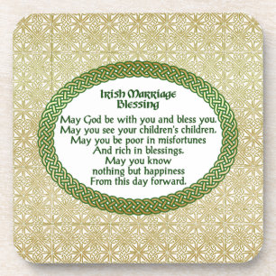 Posavasos Bendición matrimonial irlandesa, Boda dorado y ver