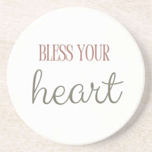 Posavasos Bendita sea tu corazón sureña cita sage y wildflow