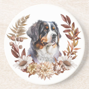 Posavasos Bernese Mountain Dog Autumn Wreath