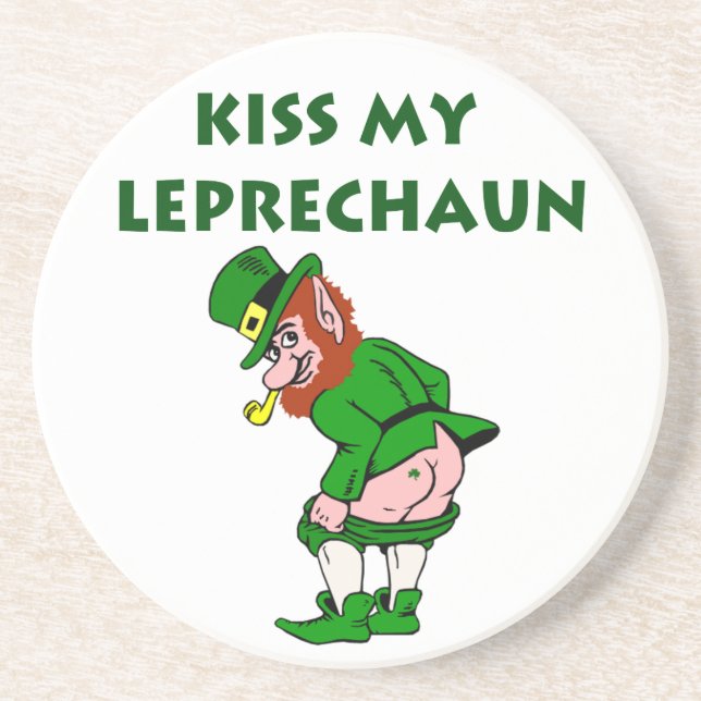 Posavasos Besa mi montaña rusa de Leprechaun (Frente)