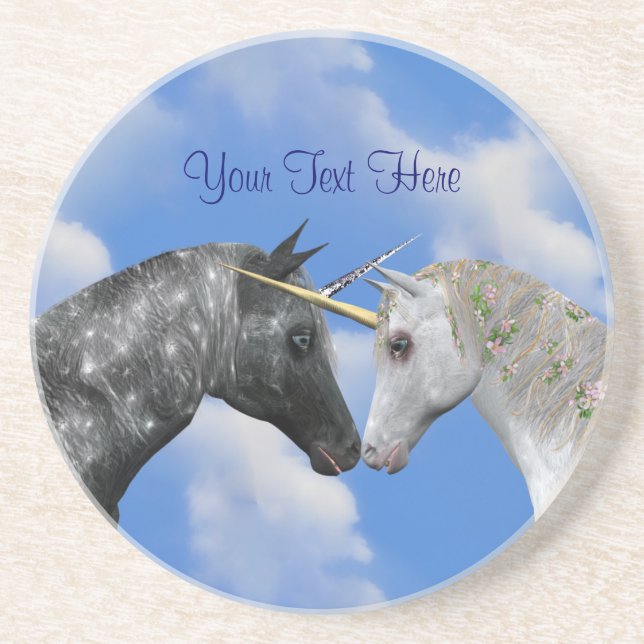 Posavasos Besando la montaña rusa de la bebida de caballo (Frente)