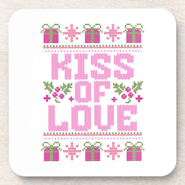Posavasos Beso de amor para Navidades (Frente)