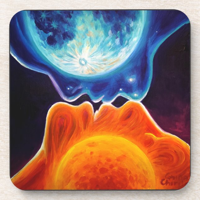 Posavasos Beso de sol y luna (Frente)