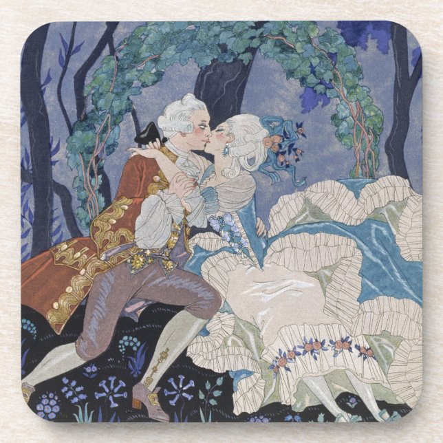 Posavasos Beso secreto, ilustracion para los "Fetes (Frente)