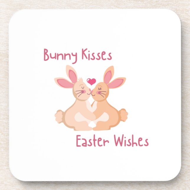 Posavasos Besos de conejo, deseos de Pascua en un (Frente)