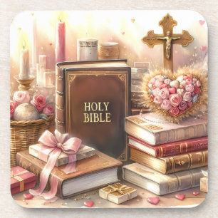 Posavasos Biblia/Cruz/Velas Cristianas