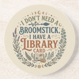 Posavasos Bibliotecaria Bruja Tarjeta de Biblioteca Amante d