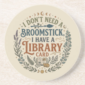 Posavasos Bibliotecaria Bruja Tarjeta de Biblioteca Amante d