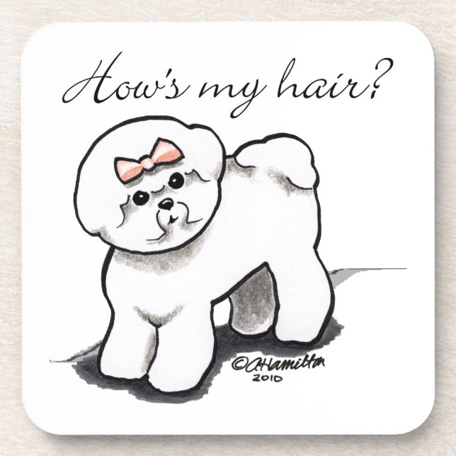 Posavasos Bichon Frise Aprecia Mi Cabello (Frente)