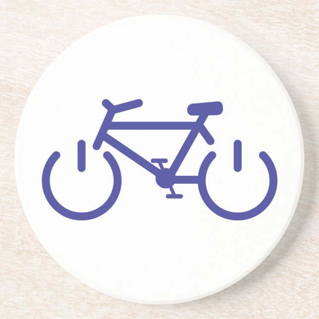 Posavasos Bici azul del poder (Frente)
