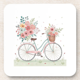 Posavasos Bicicleta Con Flores