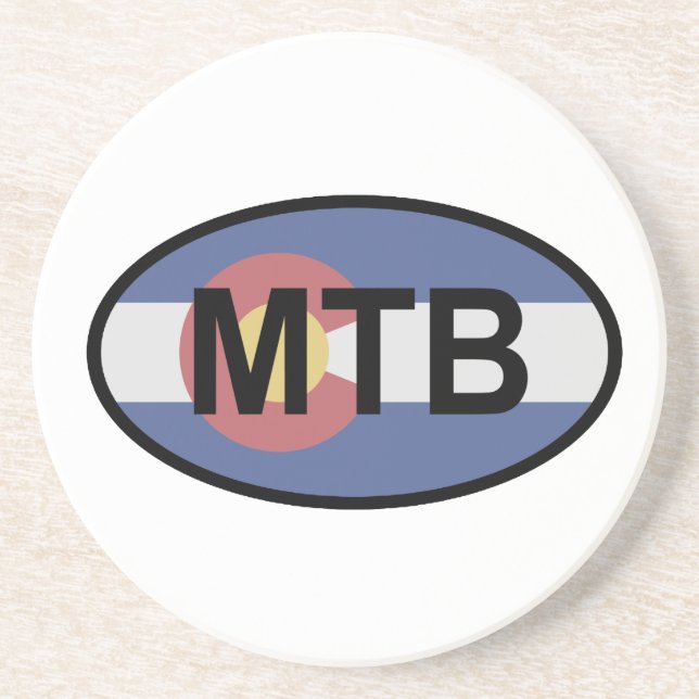 Posavasos Bicicleta de montaña Bandera de Colorado (Frente)