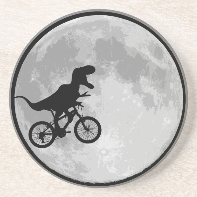 Posavasos Bicicleta Dinosaurio y Luna (Frente)