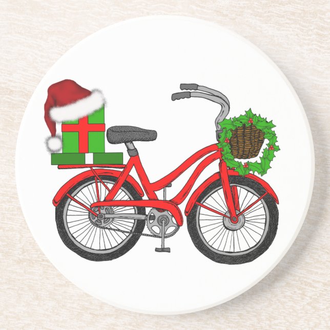 Posavasos bicicleta navideña (Frente)