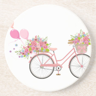 Posavasos Bicicleta rosa caprichosa
