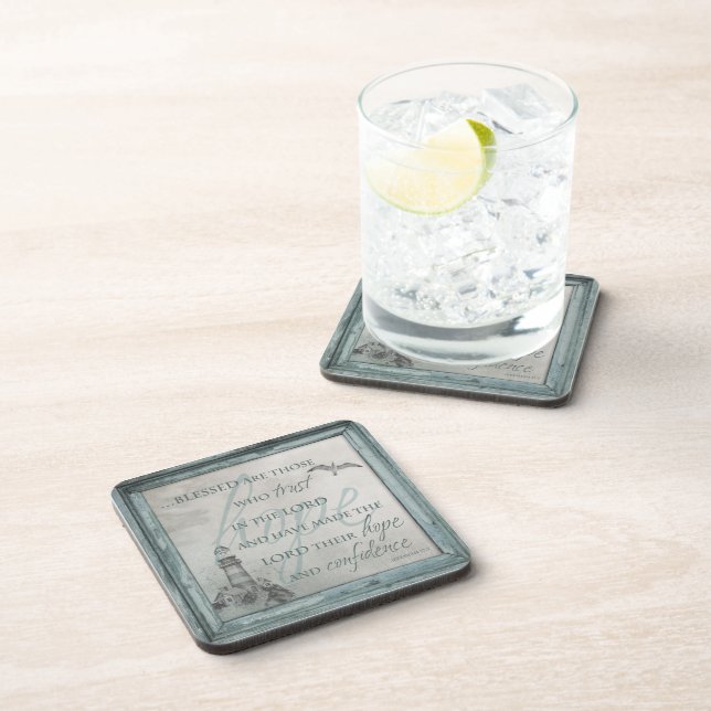 Posavasos Bienaventurados los que confían en el juego de ale (Lado Derecho)