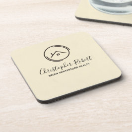 Posavasos Bienes Raíces Blanco Minimalista