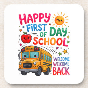 Posavasos Bienvenido de vuelta al colegio feliz primer día p