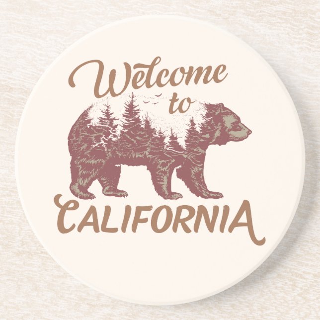 Posavasos Bienvenidos a California Bear Forest (Frente)