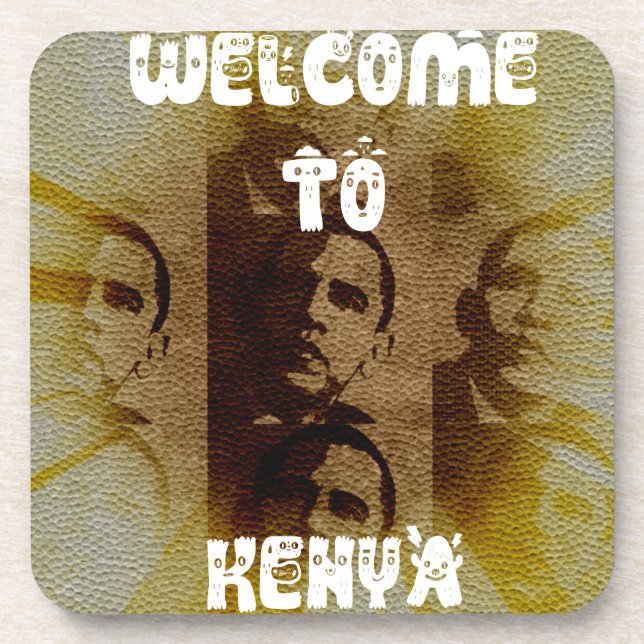 Posavasos Bienvenidos a Kenia con la Colección Obama (Frente)