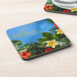 Posavasos Bienvenidos a nuestra Casa de Retiro con Tema Trop